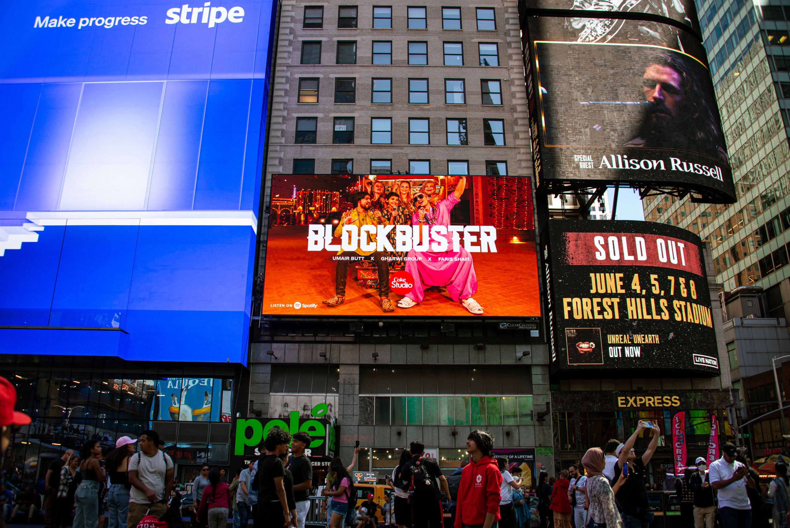 Coke Studio Season 15’s “Blockbuster” takes center stage on a billboard, lighting up New York’s iconic Times Square